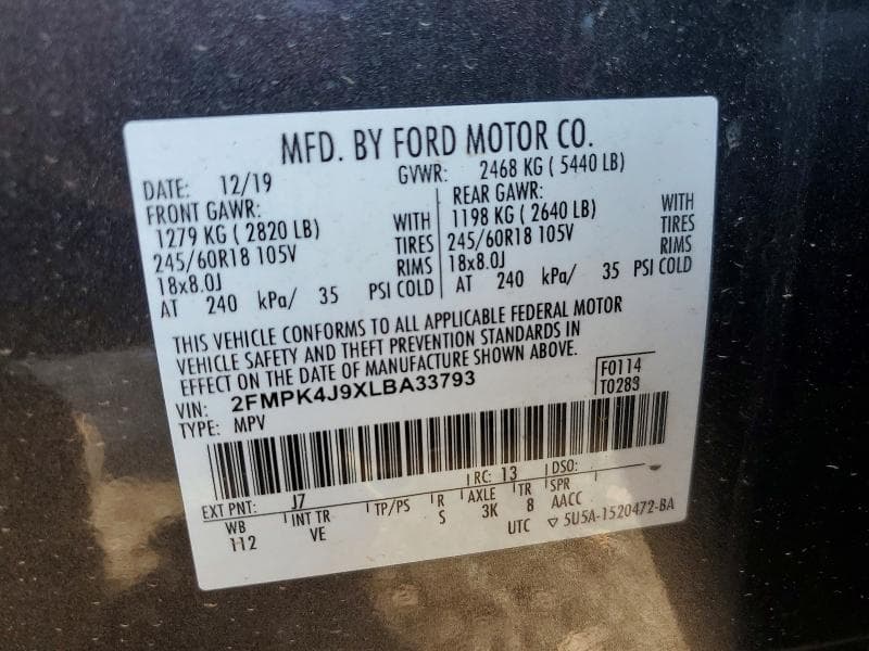 2020 FORD EDGE SEL 13