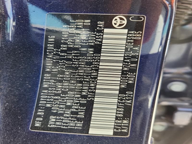 2022 TOYOTA COROLLA SE 12