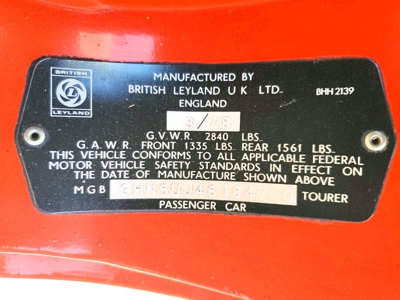 1978 MG MGB MK IV 12