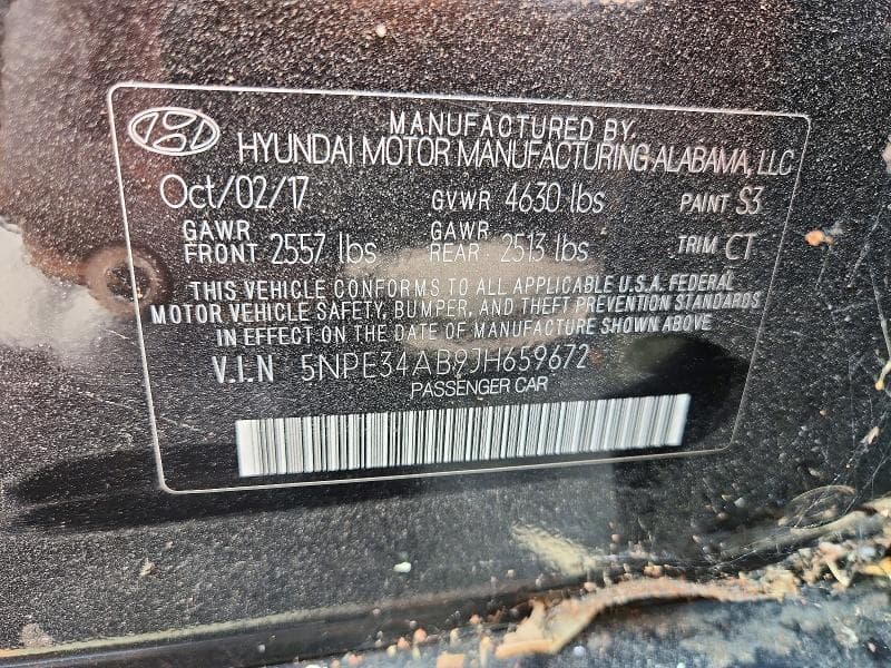 2018 HYUNDAI SONATA LIMITED 2.0T 12