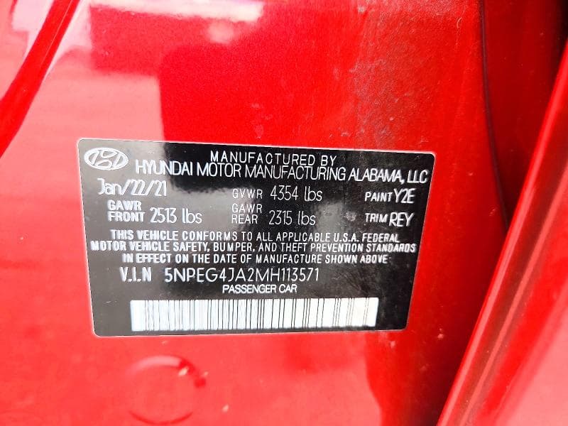2021 HYUNDAI SONATA SE 12