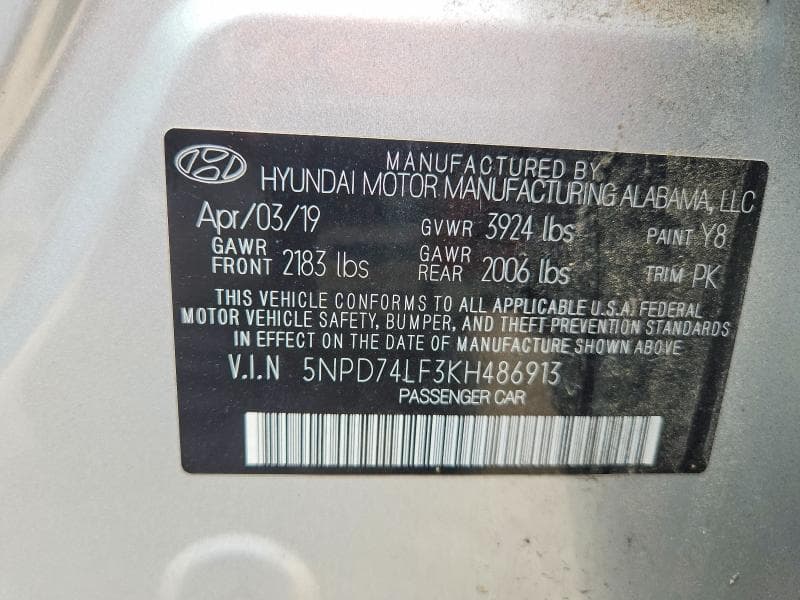 2019 HYUNDAI ELANTRA SE 12