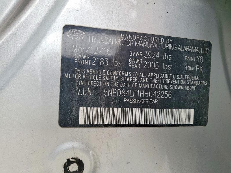 2017 HYUNDAI ELANTRA SE 12