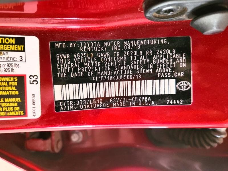 2018 TOYOTA CAMRY XSE V6 12