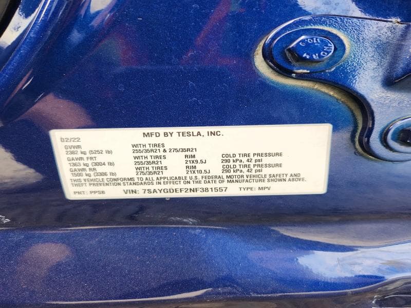 2022 TESLA MODEL Y 14