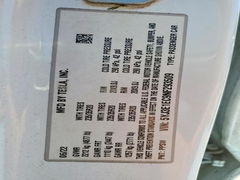 2022 TESLA MODEL 3 13