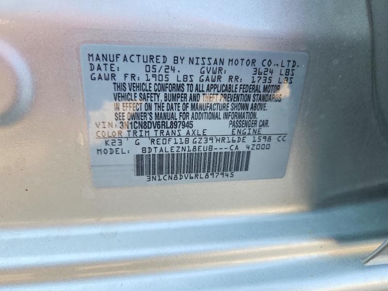 2024 NISSAN VERSA S 12