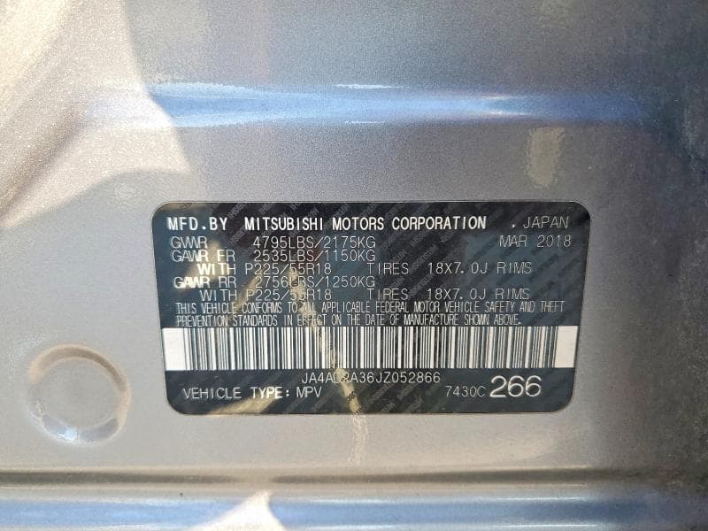 2018 MITSUBISHI OUTLANDER ES 12