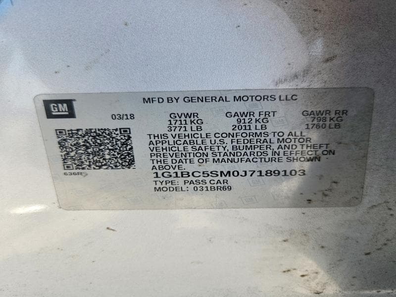 2018 CHEVROLET CRUZE LS 12