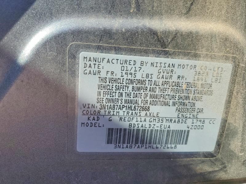 2017 NISSAN SENTRA SV 13