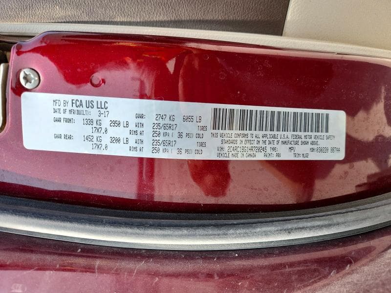 2017 CHRYSLER PACIFICA TOURING L 13
