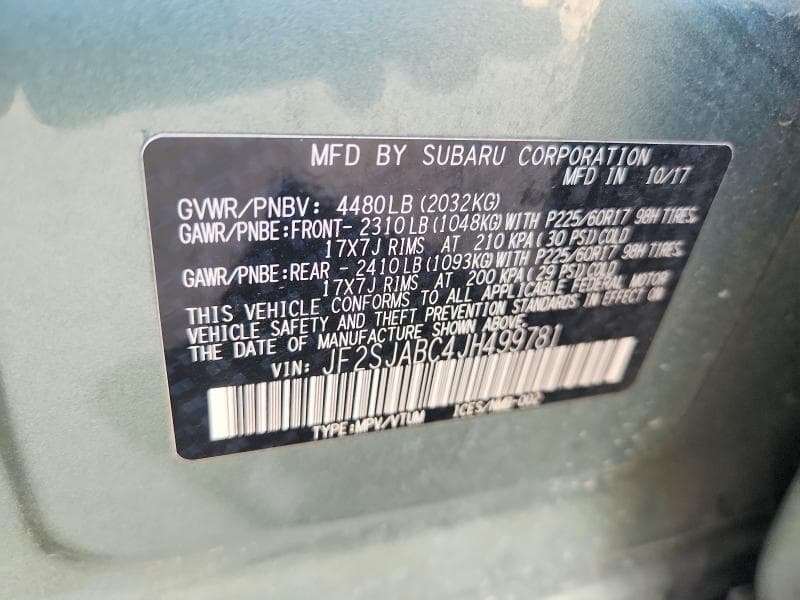 2018 SUBARU FORESTER 2.5I 13