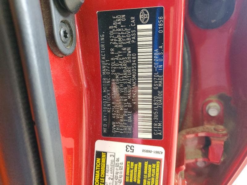 2021 TOYOTA CAMRY XSE V6 12