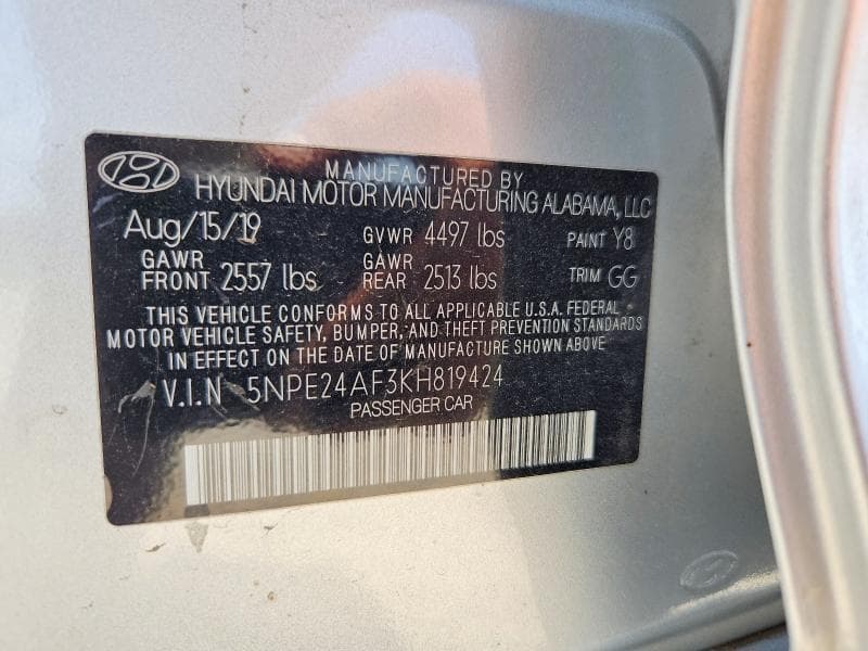 2019 HYUNDAI SONATA SE 12