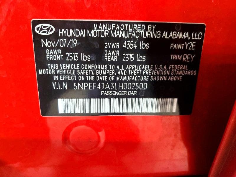 2020 HYUNDAI SONATA SEL 12