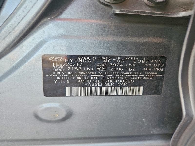 2017 HYUNDAI ELANTRA SE 12