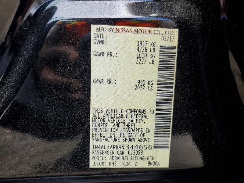2017 NISSAN ALTIMA 2.5 SR 13
