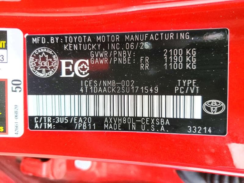 2025 TOYOTA CAMRY SE 13