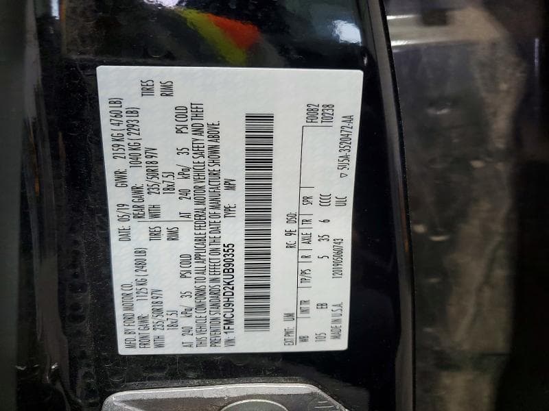 2019 FORD ESCAPE SEL 13