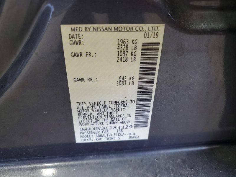 2019 NISSAN ALTIMA SL 12