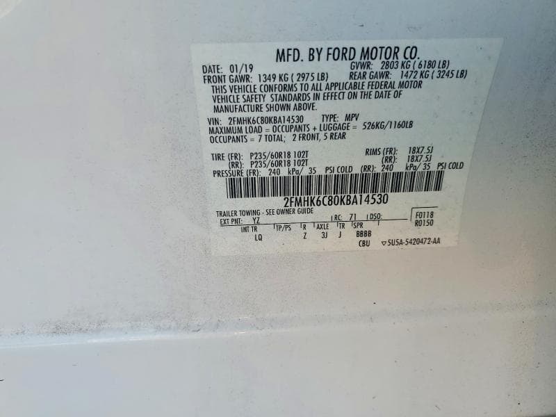 2019 FORD FLEX SEL 13