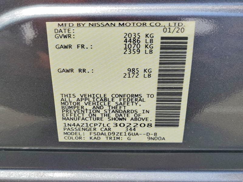 2020 NISSAN LEAF SV 13