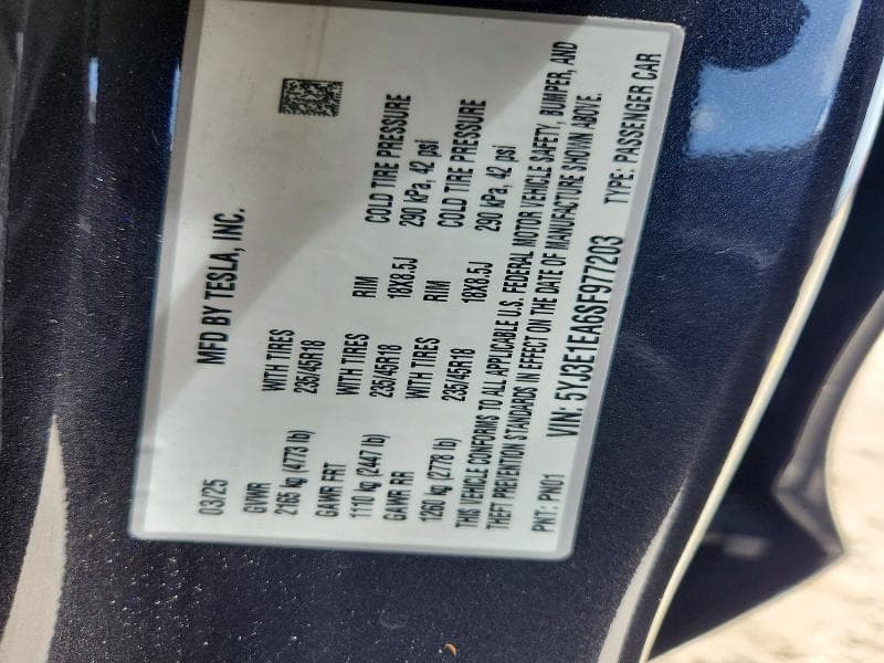 2025 TESLA MODEL 3 12