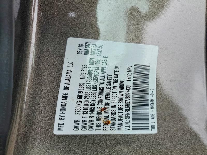 2018 HONDA ODYSSEY EX 14