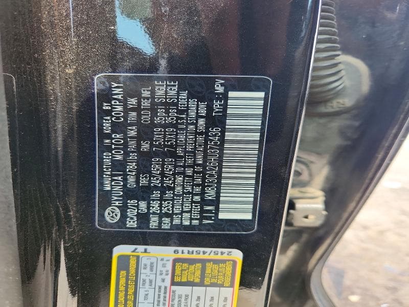 2017 HYUNDAI TUCSON LIMITED 13