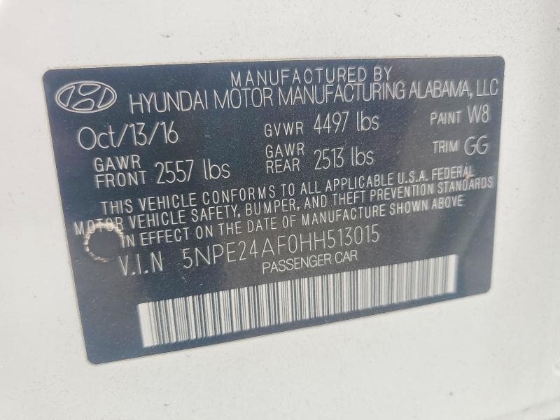 2017 HYUNDAI SONATA SE 13