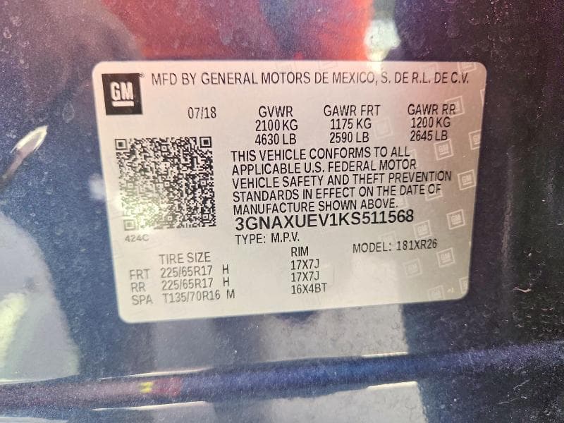 2019 CHEVROLET EQUINOX LT 14