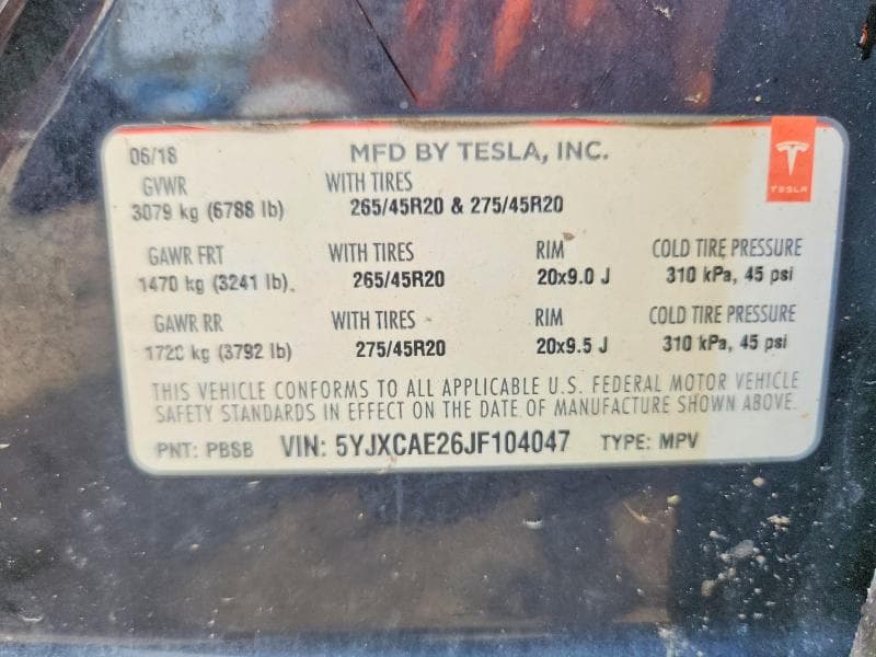 2018 TESLA MODEL X 13