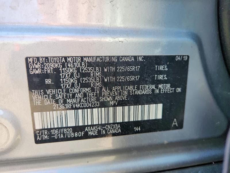 2019 TOYOTA RAV4 LE 14