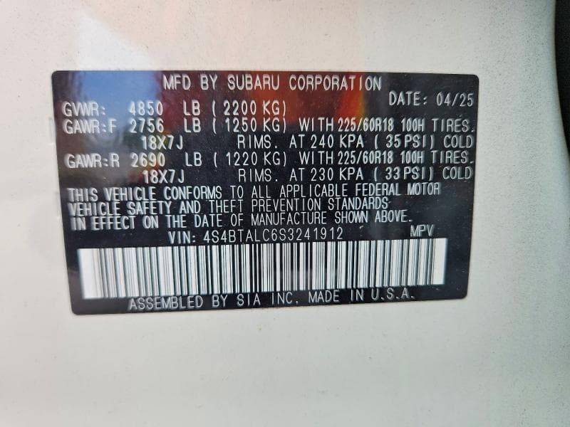 2025 SUBARU OUTBACK ONYX EDITION 14