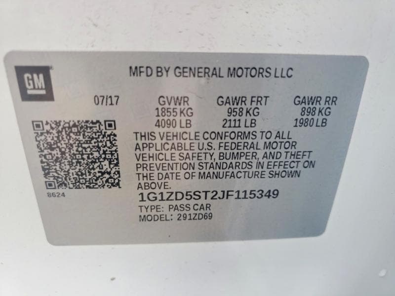 2018 CHEVROLET MALIBU LT 12