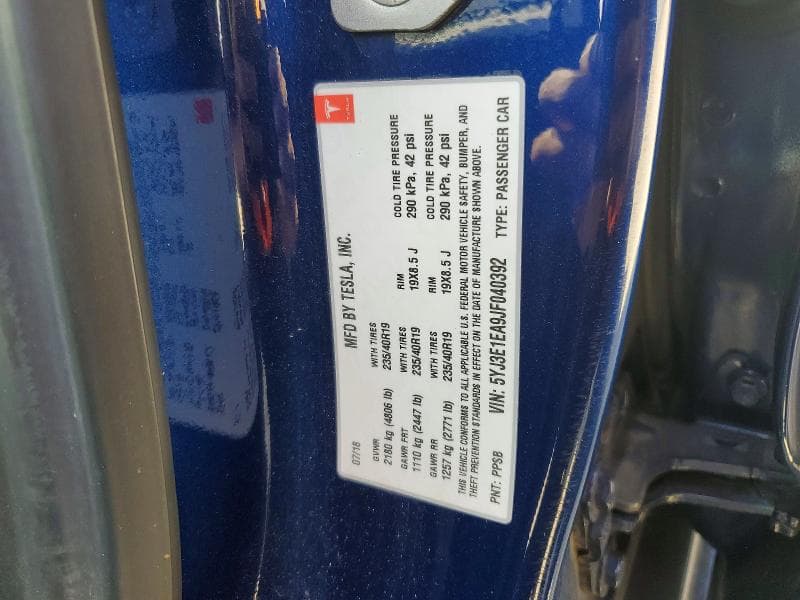 2018 TESLA MODEL 3 12