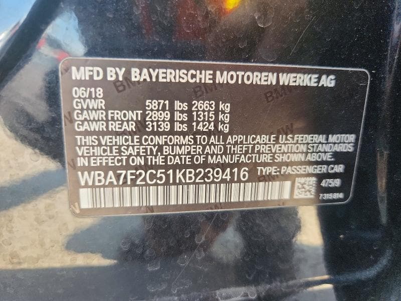 2019 BMW 750 XI 12