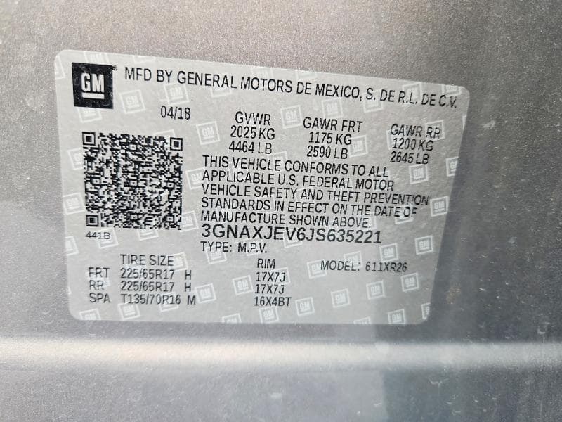 2018 CHEVROLET EQUINOX LT 14