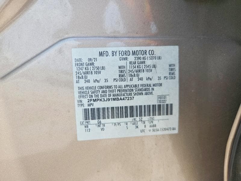 2021 FORD EDGE SEL 13