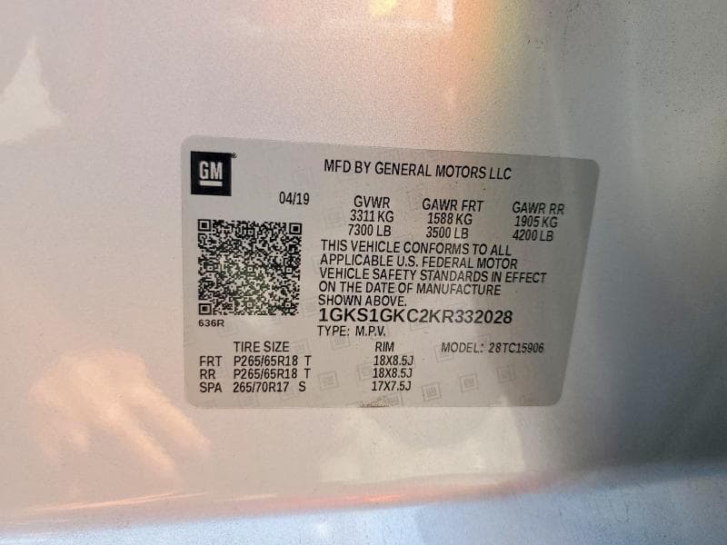 2019 GMC YUKON XL C1500 SLT 13