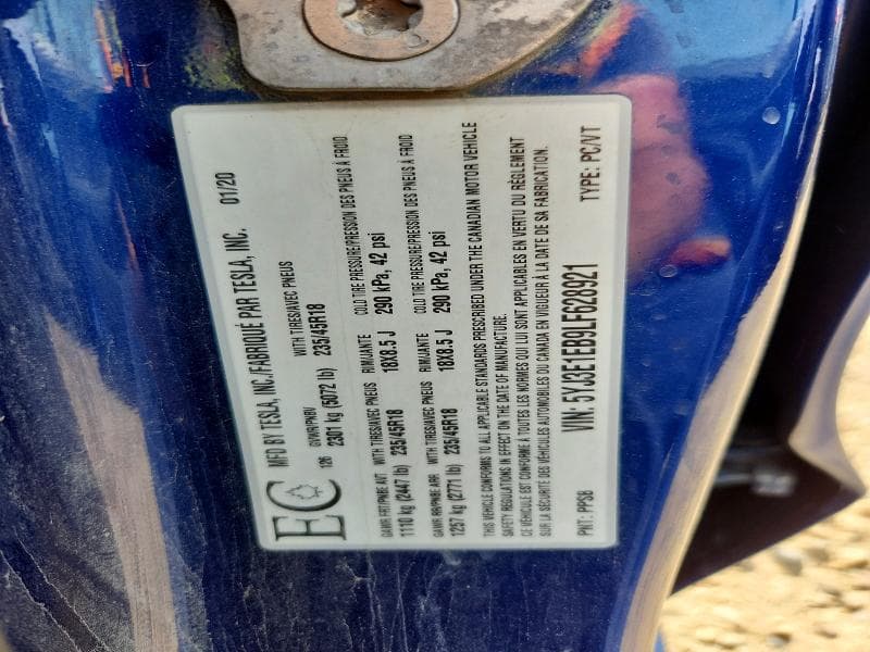 2020 TESLA MODEL 3 12