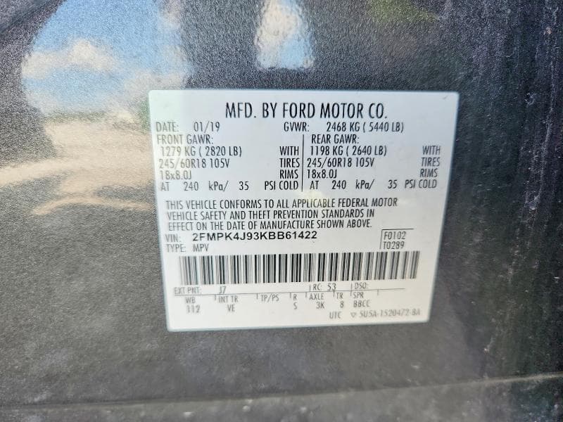 2019 FORD EDGE SEL 12