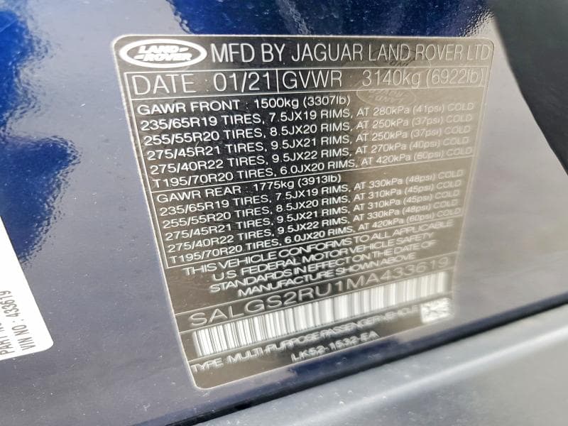 2021 LAND ROVER RANGE ROVER HSE WESTMINSTER EDITION 13