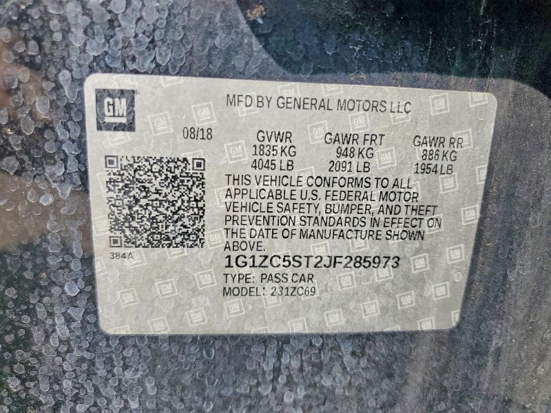 2018 CHEVROLET MALIBU LS 12