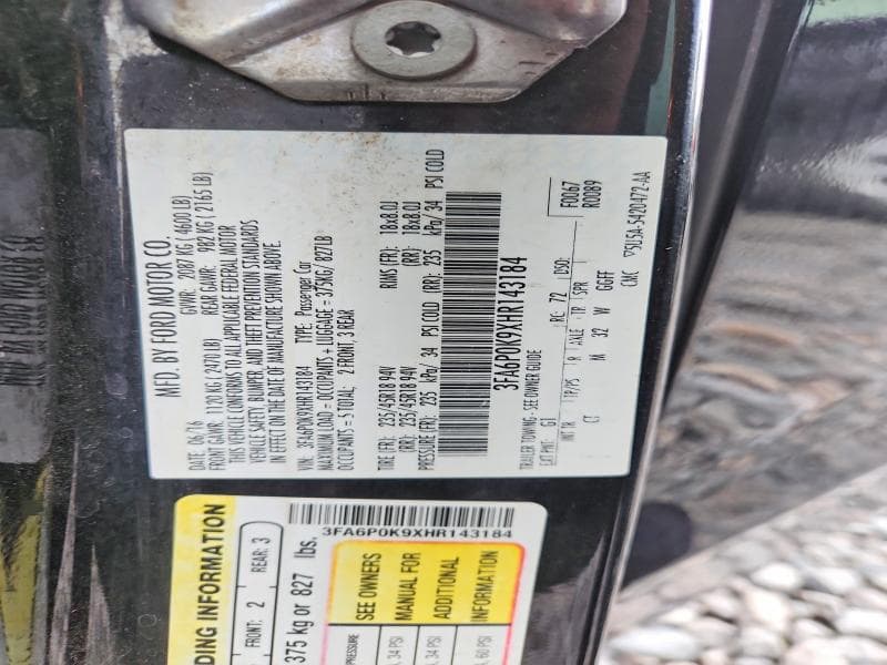 2017 FORD FUSION TITANIUM 13