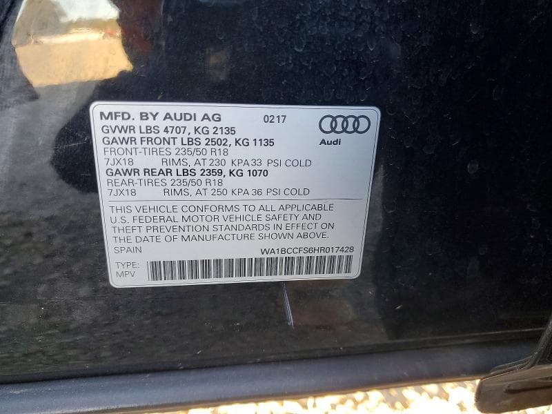 2017 AUDI Q3 PREMIUM 13