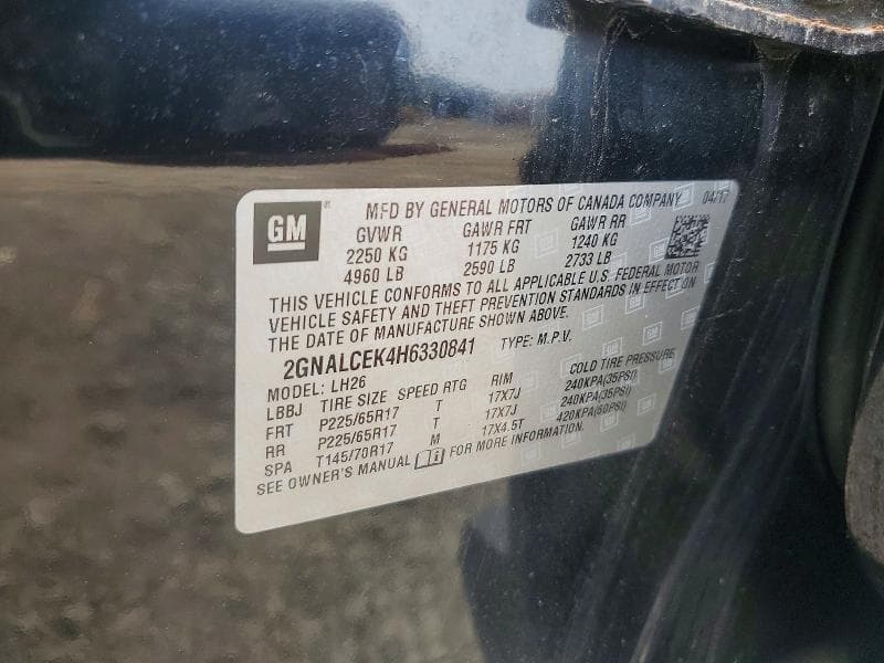 2017 CHEVROLET EQUINOX LT 13