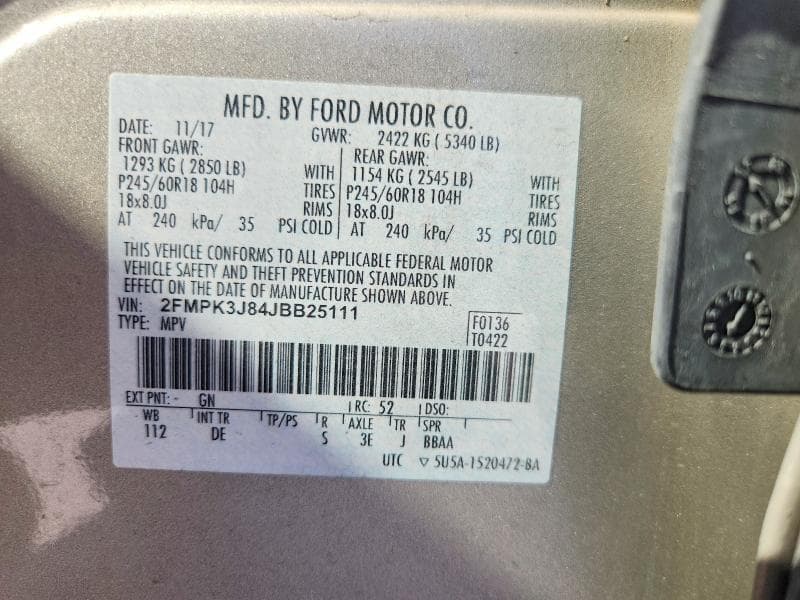 2018 FORD EDGE SEL 13
