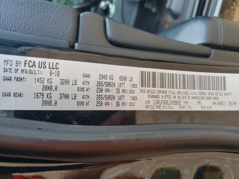 2018 JEEP GRAND CHEROKEE LAREDO 13