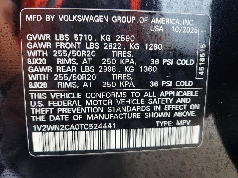 2026 VOLKSWAGEN ATLAS SE 13